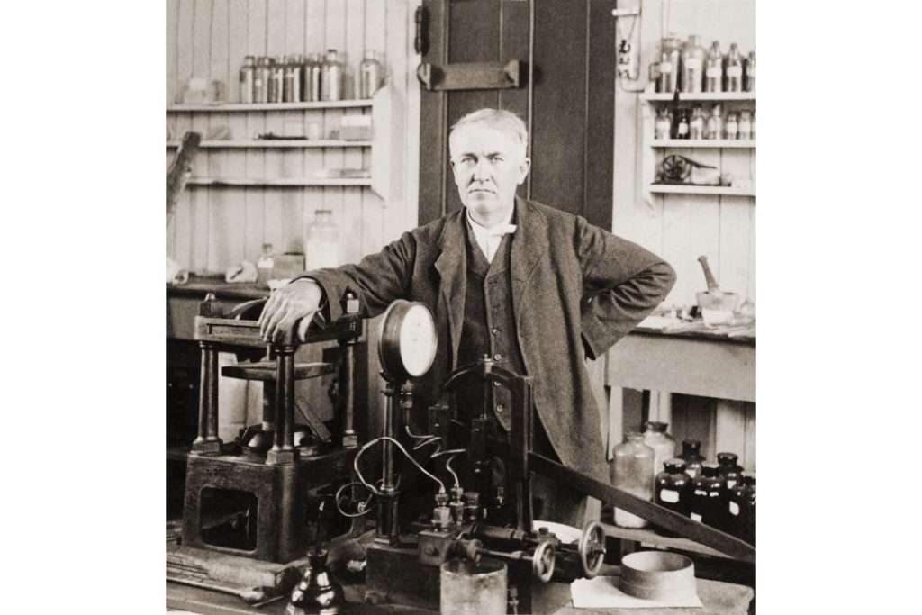 Thomas Edison in his lab