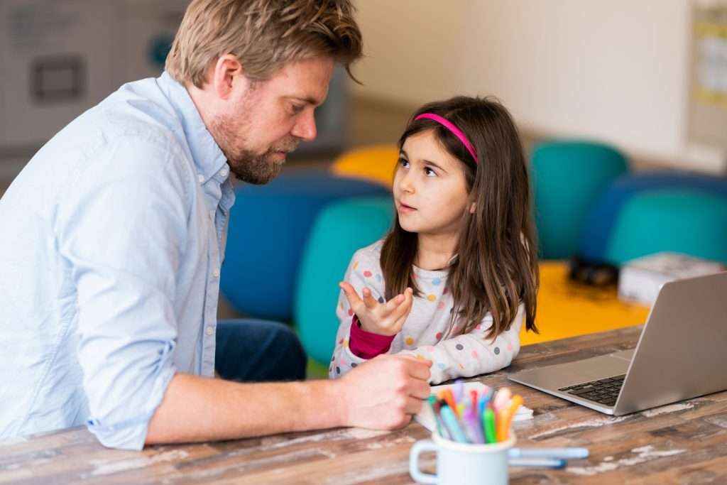 Father and daughter conversation